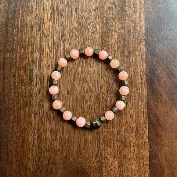 Agate and Hematite Stone Bracelet - Picture 1 of 5